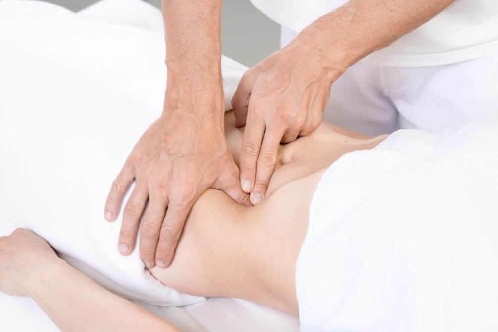 Visceral massage for prostatitis to work the pelvic organs